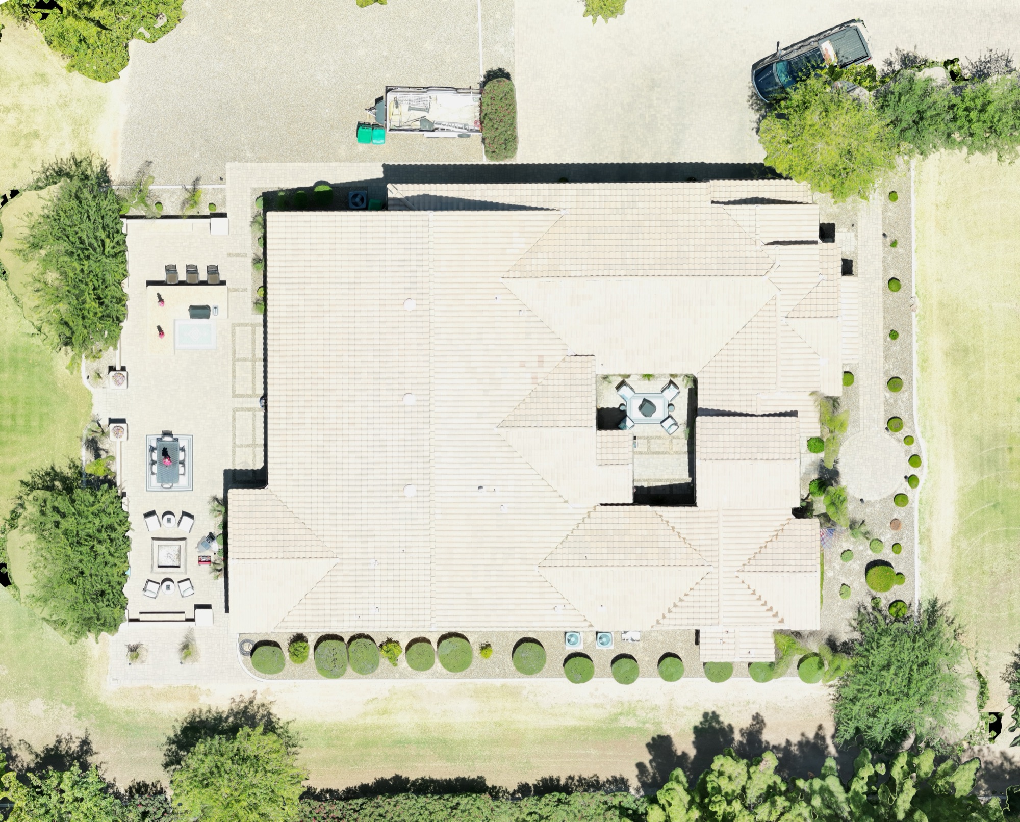 Scottsdale tile-roof estate — drone aerial inspection