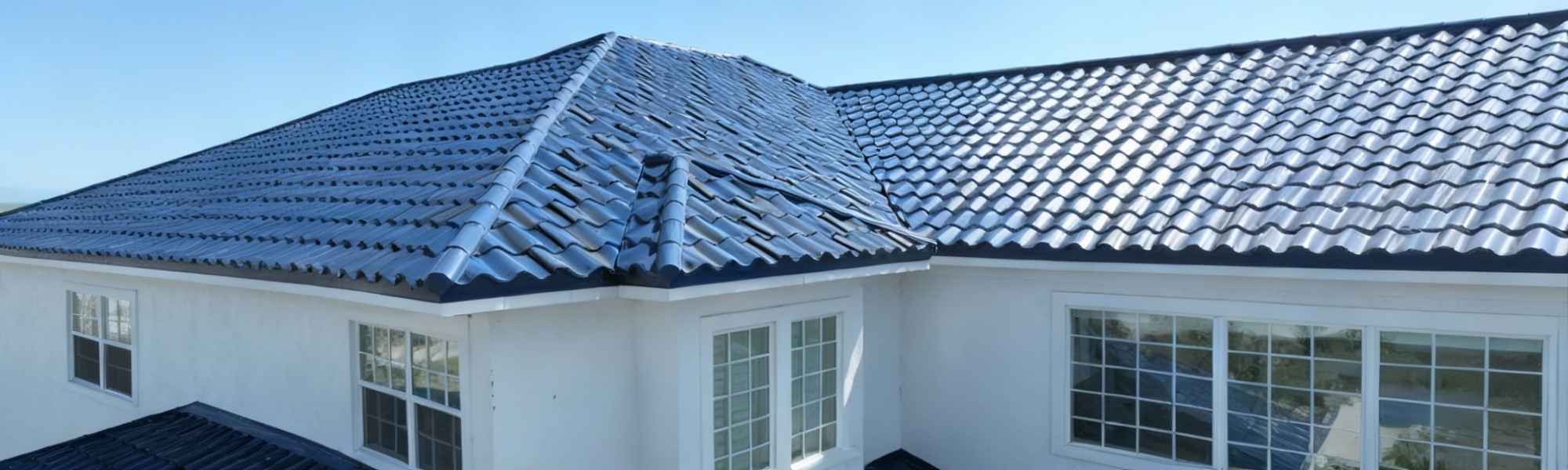 A completed Stephens Roofing charcoal-tile roof on a Scottsdale luxury home